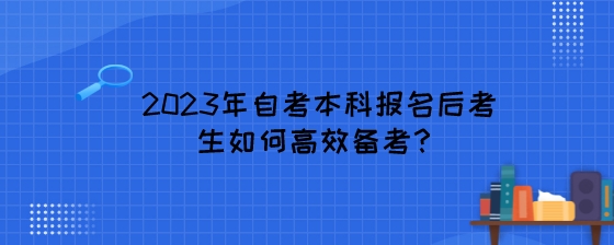 2023年自考本科报名后考生如何高效备考？.jpeg