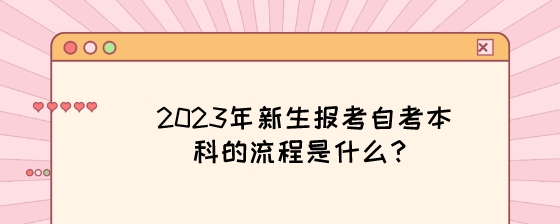 2023年新生报考湖南自考本科的流程是什么?