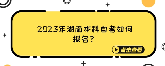 2023年湖南本科自考如何报名?