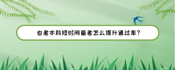 自考本科短时间备考怎么提升通过率?