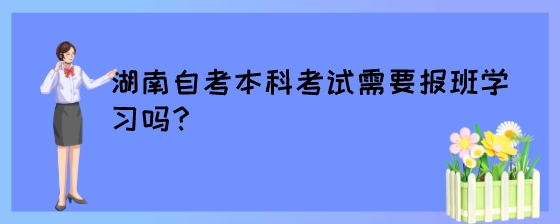 湖南自考本科考试需要报班学习吗?