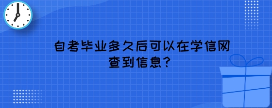 自考毕业多久后可以在学信网查到信息?