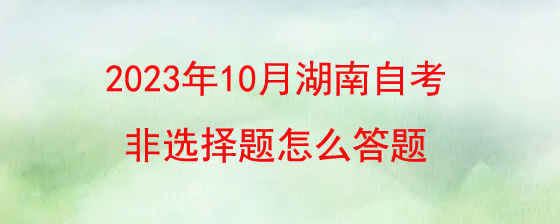 2023年10月湖南自考非选择题怎么答题?