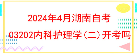 2024年4月湖南自考03202内科护理学(二)开考吗?